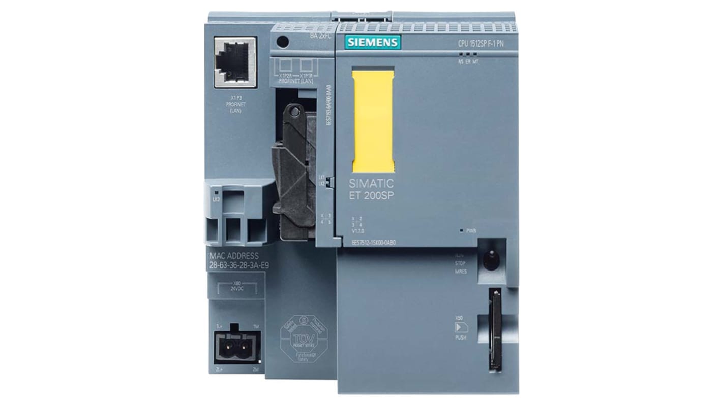CPU PLC Siemens SIMATIC DP 6ES7512-1SK01-0AB0 con 20 ingressi/uscite, 24V DC - Ideale per automazione industriale.