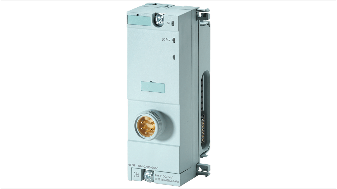 Zoccolo relè Siemens 6ES7194-4BD00-0AA0 per modulo di alimentazione, dimensioni 45mm x 130mm x 48mm, compatibile con PM-e ET 200.
