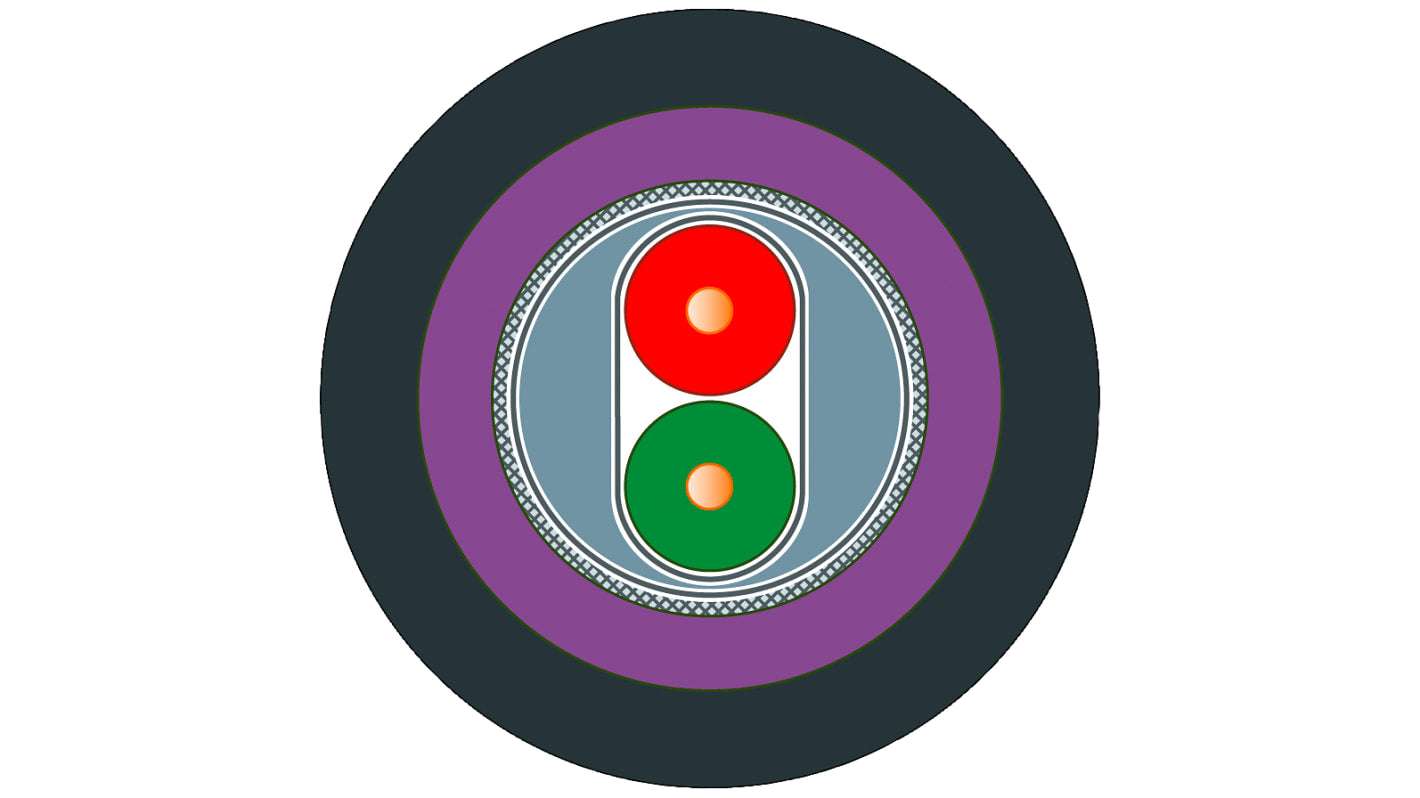 Cavo dati schermato PROFIBUS Siemens 6XV1830-3FH10, 20 m, 2 conduttori, impedenza 150 Ω, temperatura -40 °C a +80 °C.