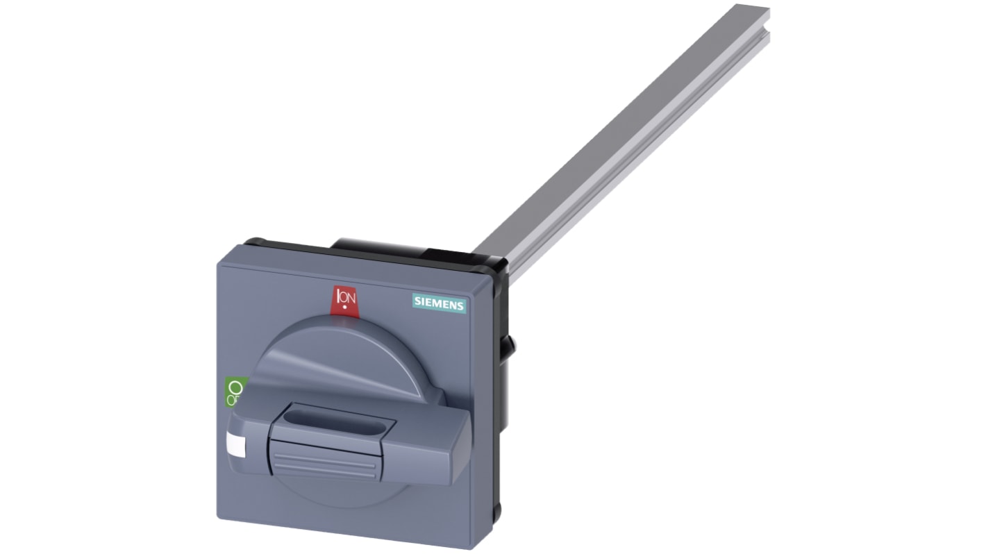 Siemens 8UD1171-2AF21, meccanismo rotante IP65 per accoppiamento porta, dimensioni 105mm x 88mm x 445mm, peso 622g.