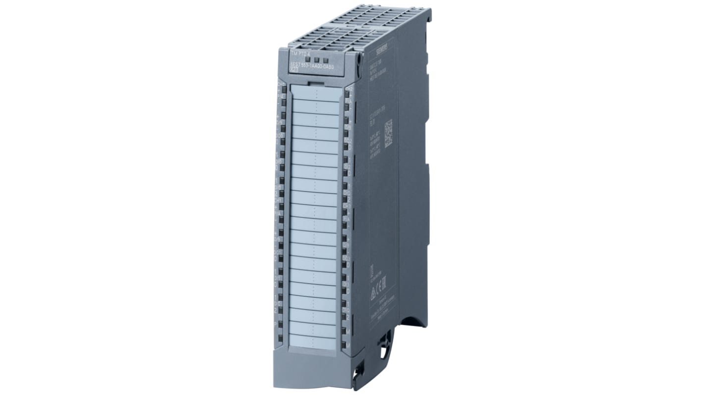 Siemens 6ES7553-1AA00-0AB0, modulo interfaccia digitale SIMATIC S7-1500, 12 ingressi/uscite, montaggio su guida DIN, dimensioni 147 x 35 x 129 mm.