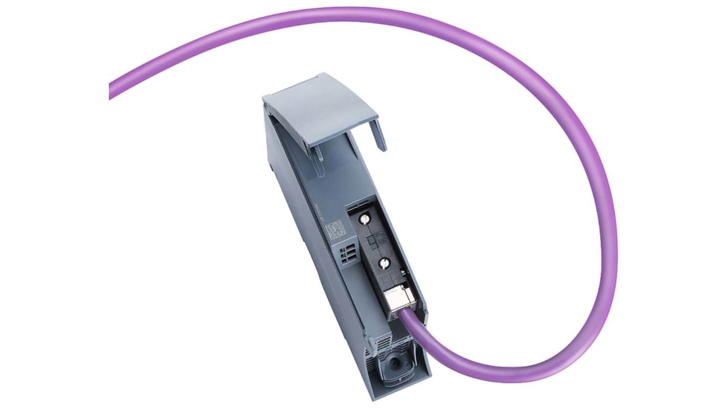 Modulo di comunicazione Siemens 6GK7542-5DX10-0XE0 per PROFIBUS DP, montaggio su guida DIN, dimensioni 142 x 35 x 129 mm.