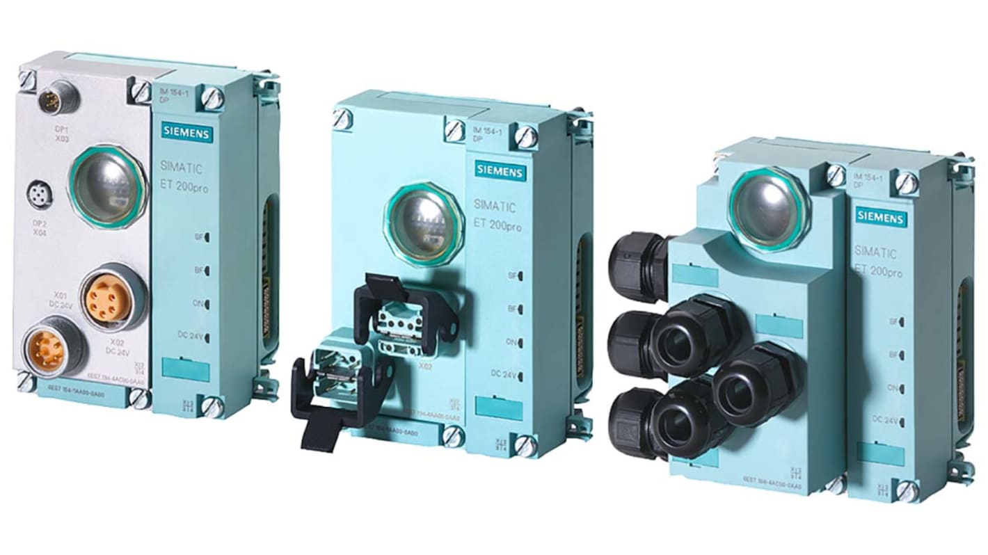Modulo di espansione PLC Siemens 6ES7154-1AA01-0AB0 per ET 200 PRO, interfaccia SIMATIC DP, dimensioni 130 x 90 x 60 mm.
