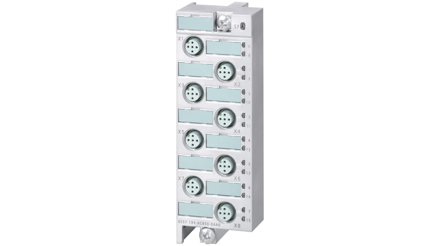 Modulo di espansione digitale Siemens 6ES7143-4BF00-0AA0 per ET 200 PRO, 4 ingressi e 4 uscite, dimensioni 130 x 45 x 35 mm.