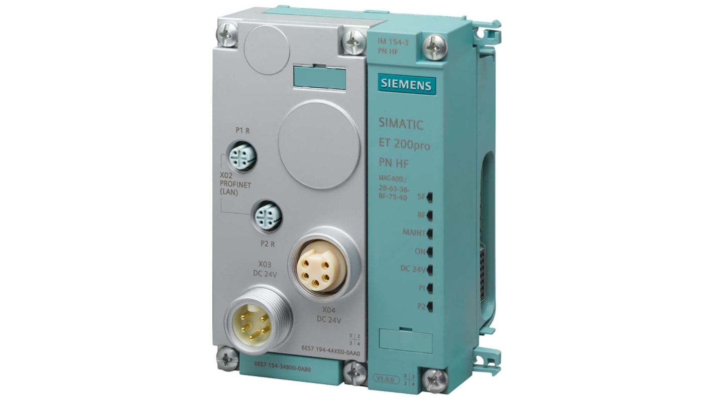 Modulo di interfaccia Siemens 6ES7154-3AB00-0AB0 per PROFINET, dimensioni 130 x 90 x 60 mm, grado di protezione IP65/67.