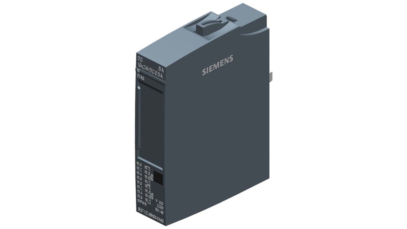Modulo I/O PLC Siemens 6ES7132-6BH00-0AA0, uscita digitale DQ 16x 24VDC/0,5 A Basic per applicazioni industriali.