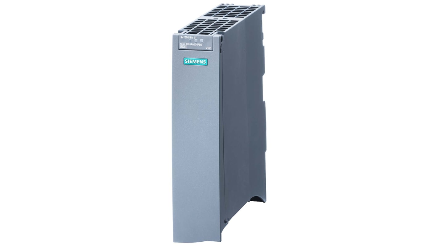 Modulo I/O PLC Siemens 6ES7155-5AA00-0AC0, serie ET 200, connettività Profinet, montaggio su guida, dimensioni 147 x 35 x 129 mm.