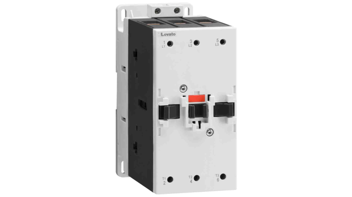 Contattore Lovato BF11500A110, 3 poli, 3 NA, bobina 110 V, corrente 115 A, potenza 55 kW, peso 2190 g.