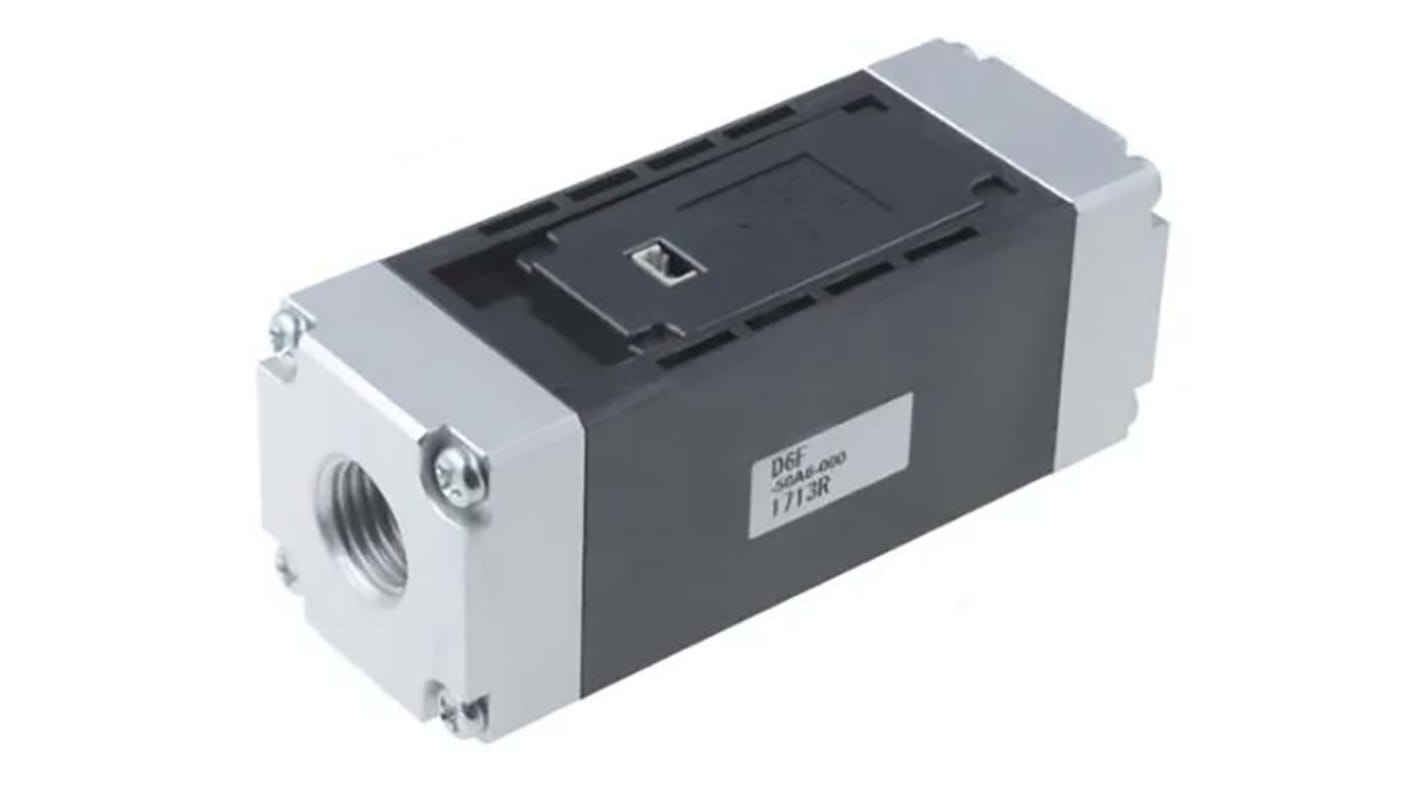 Omron D6F-50A6-000, sensore di flusso aria, portata 1-50 l/min, alimentazione 10,8-26,4 V c.c., grado di protezione IP40.