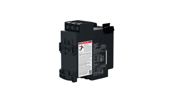 Schneider Electric TPRSS025, starter DOL automatico 15 kW, 25 A, montaggio orizzontale/verticale, dimensioni 121x45x115 mm.
