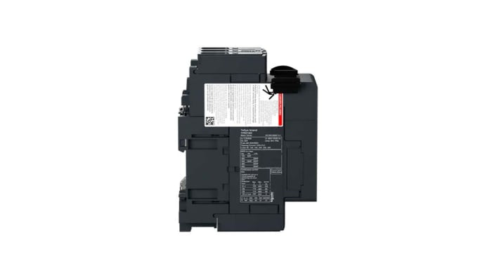 Starter DOL Automatico Schneider Electric TPRST065, 37 kW, 690 V, 3 poli, montaggio verticale/orizzontale, dimensioni 167x55x125 mm.