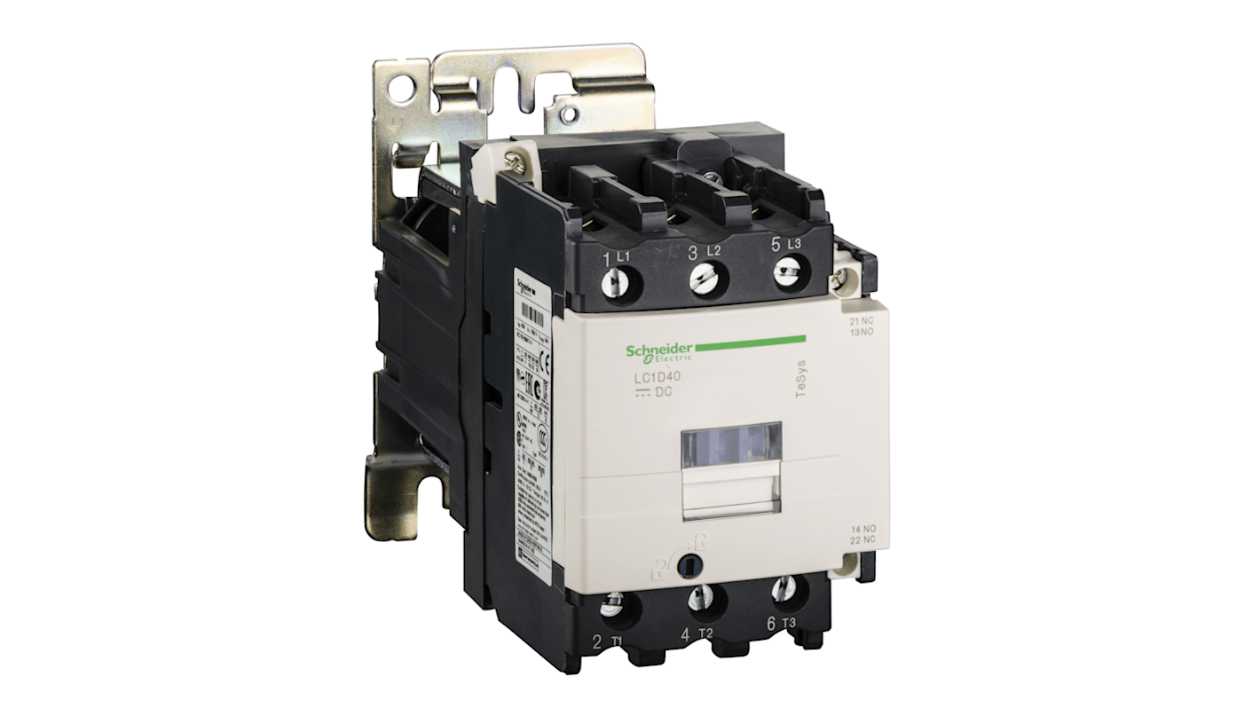 Contattore Schneider Electric LC1D406FWS207, 3 poli, 40 A, bobina 110 V c.c., classe di protezione IP20.