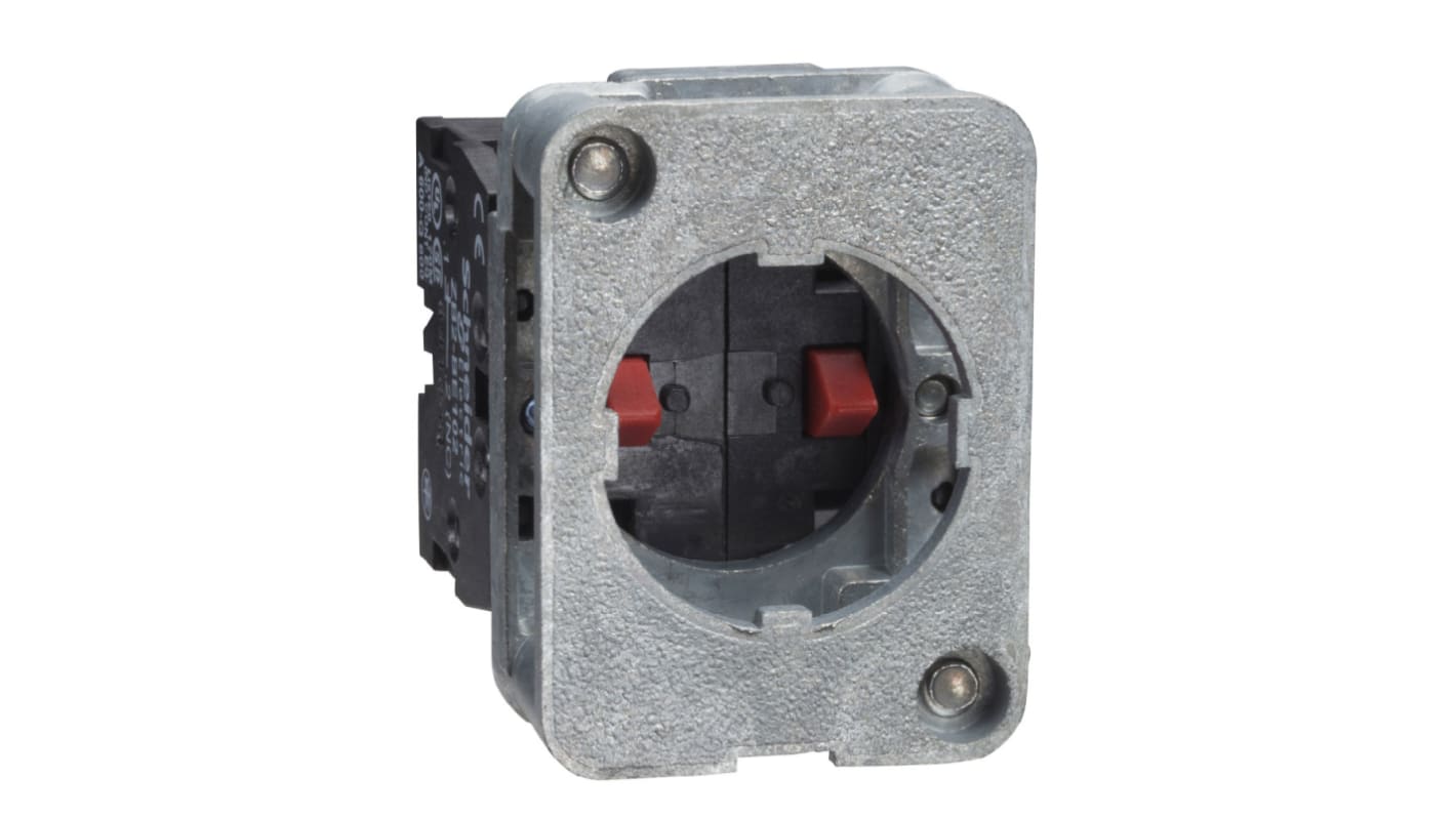 Blocco contatti Schneider Electric XACS412, 1 N/C, 230V, montaggio anteriore, in policarbonato, con protezione contro contatti accidentali.
