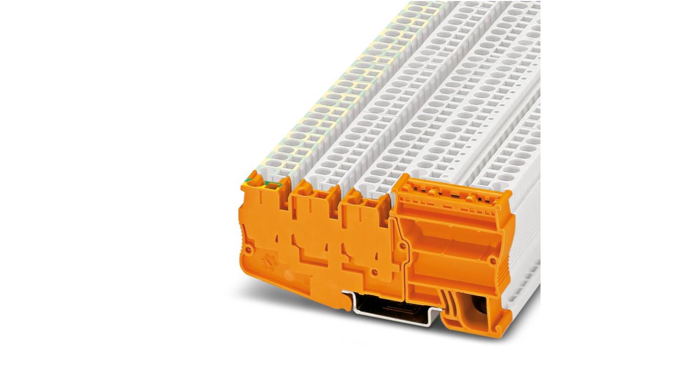 Morsettiera di terra Phoenix Contact 3209109, 5 vie, cavo 12-28 AWG, colore arancione, materiale PA.