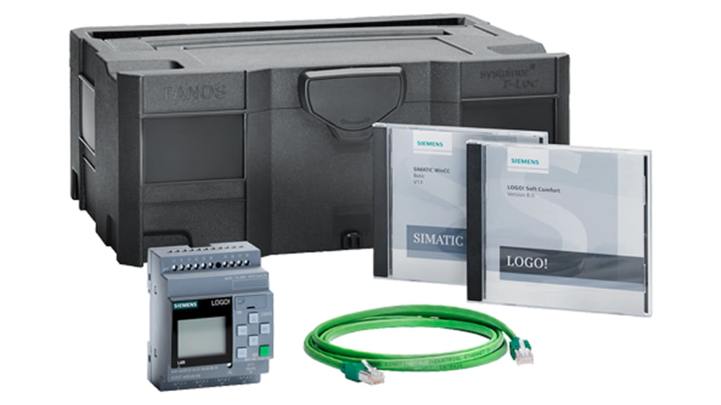 Starter kit Siemens 6ED1057-3BA03-0AA8 per CPU PLC LOGO! V8.3, 8 ingressi, 4 uscite, alimentazione 115/230 V.