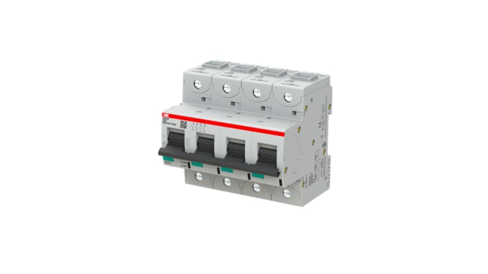 Interruttore magnetotermico ABB 4 poli, 80A, Tipo C, montaggio su guida DIN, grado di protezione IP20, certificato IEC60947-2.