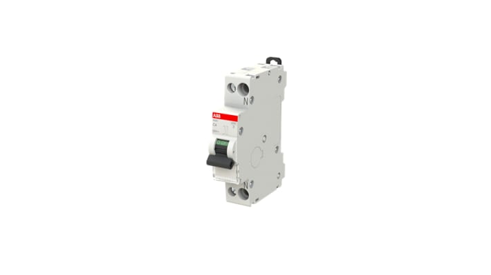 Interruttore magnetotermico ABB SN201-C6, Tipo C, 6A, 6 kA, montaggio su guida DIN, dimensioni 18x69x85 mm.