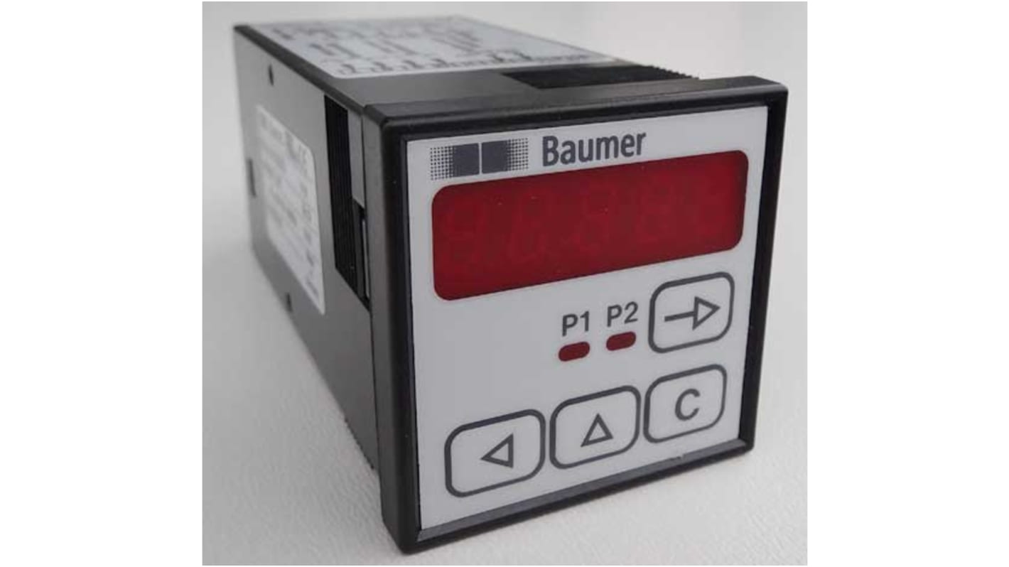 Contatore ore LED Baumer NE216.013AX01, 5 cifre, montaggio a pannello, 48 mm x 48 mm, alimentazione 12-30 V c.c.