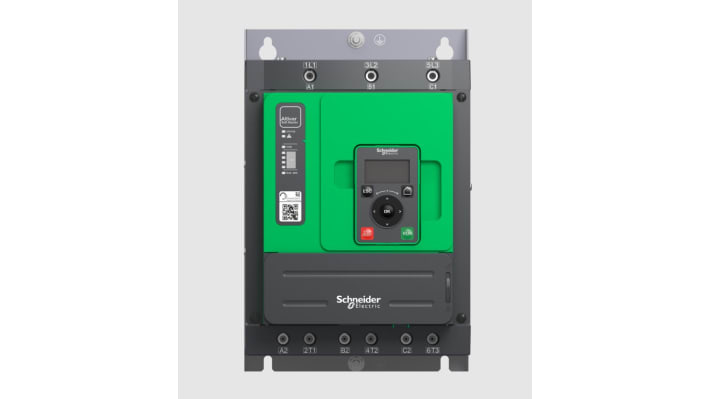 Avviatore soft-start Schneider Electric ATS480C11Y, 3 fasi, 690 V, 110 A, grado di protezione IP20, per motori asincroni.