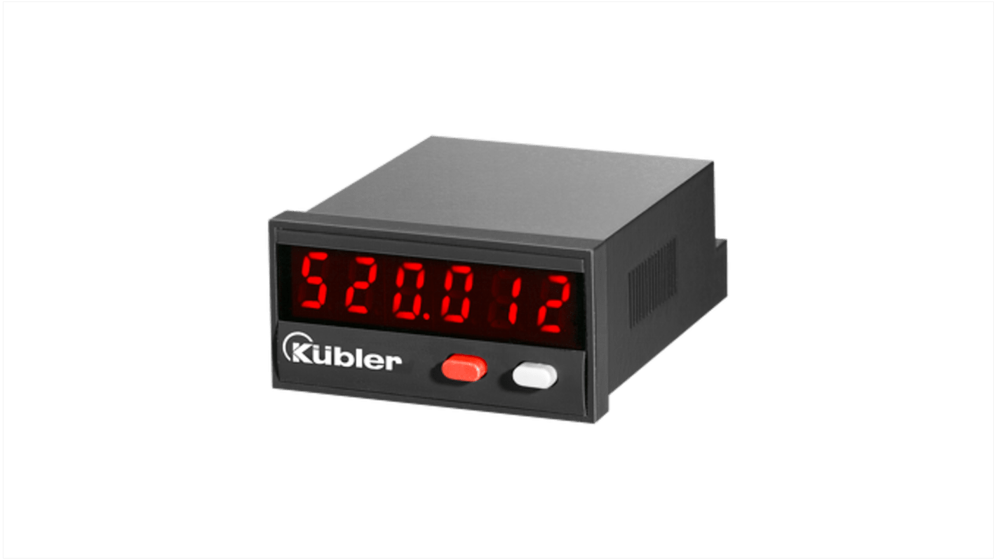 Contatore digitale Kübler 6.520.012.300, LED 6 cifre, montaggio a pannello, alimentazione 10-30 V c.c., IP65.