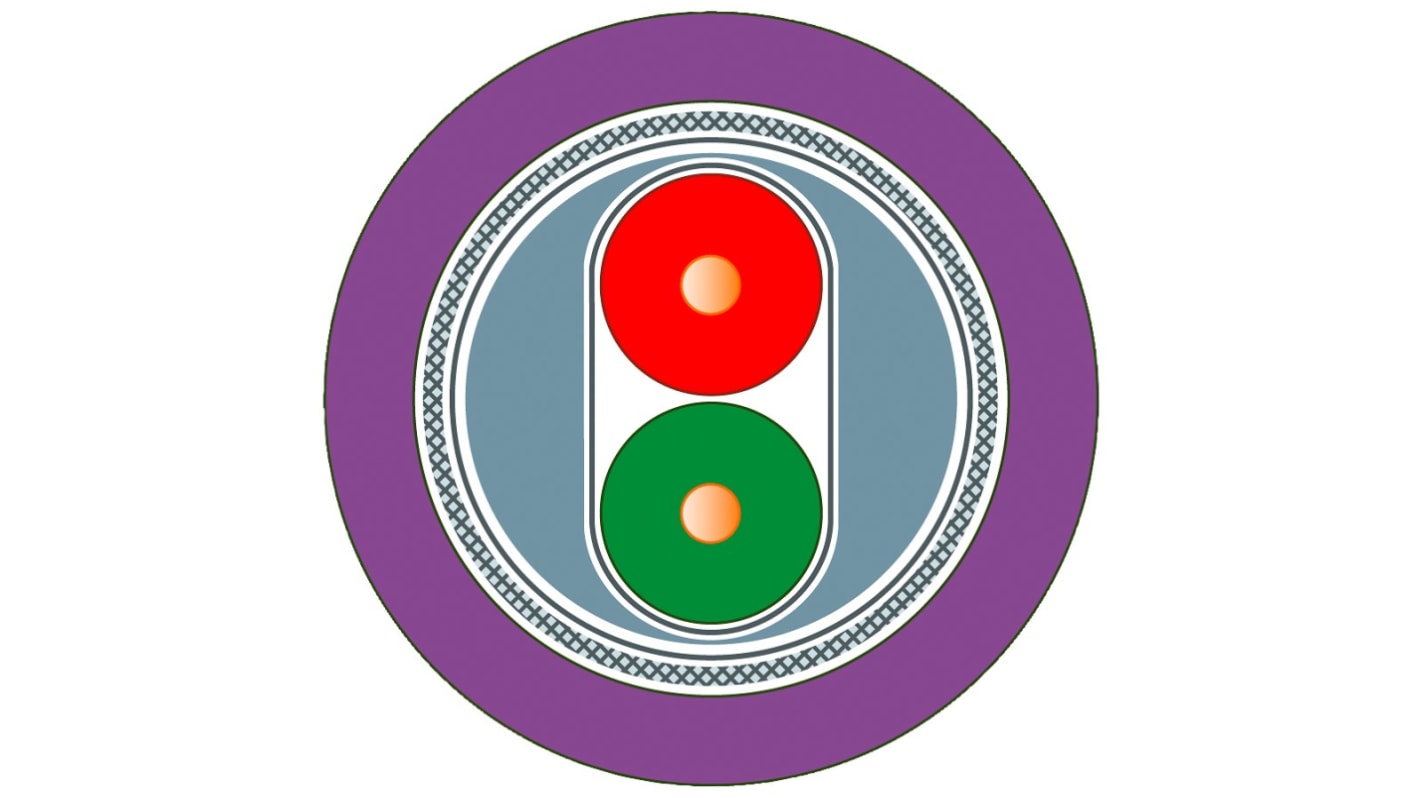 Cavo multipolare Siemens 6XV18300ET20, lunghezza 200 metri, guaina porpora, schermatura in alluminio e rame stagnato.