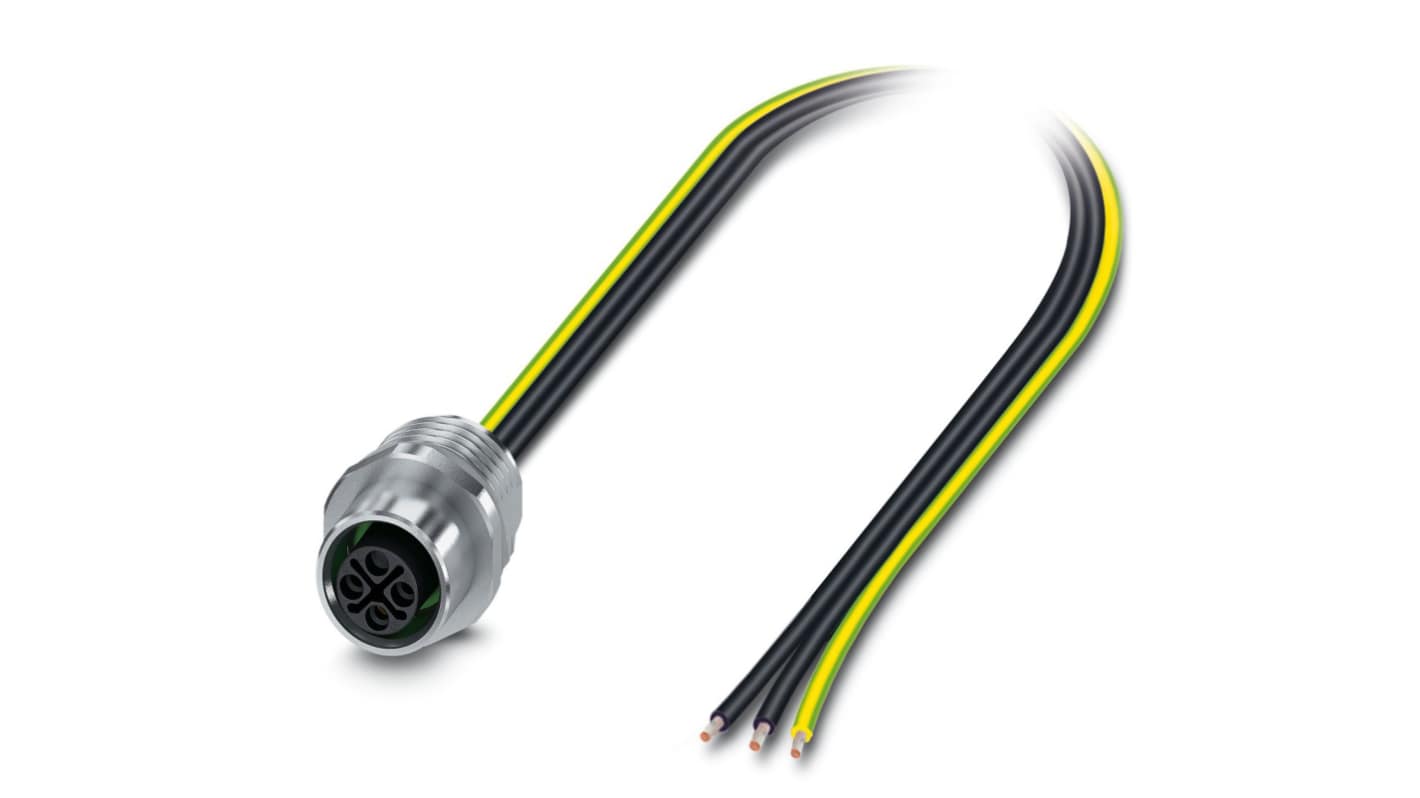 Connettore di potenza femmina Phoenix Contact 1411654, montaggio anteriore, tensione nominale 630 V, pre-assemblato con fili Litz.