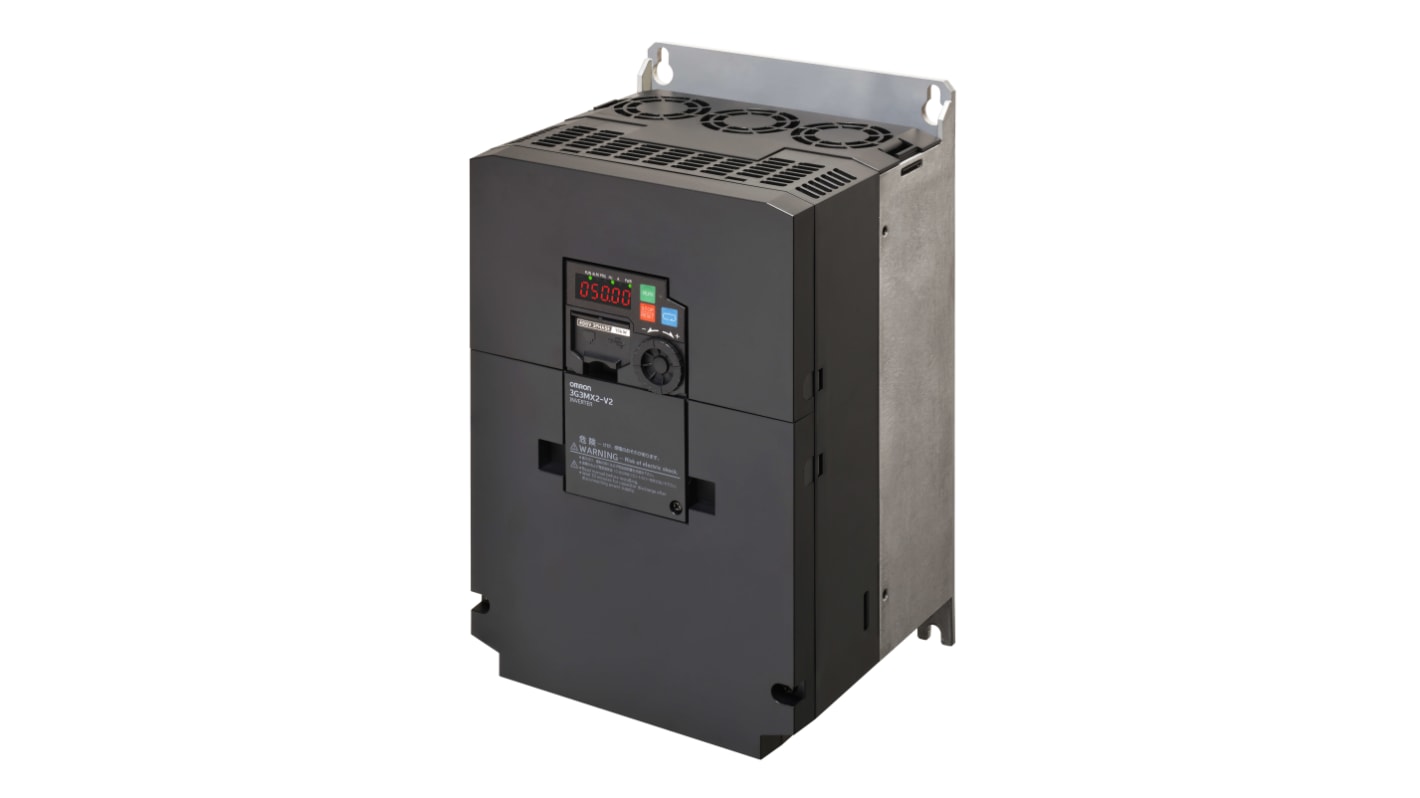Inverter Omron 3G3MX2-A4110-E, 15 kW, 400 V, 3 fasi, controllo vettore, porta USB, conforme RoHS.