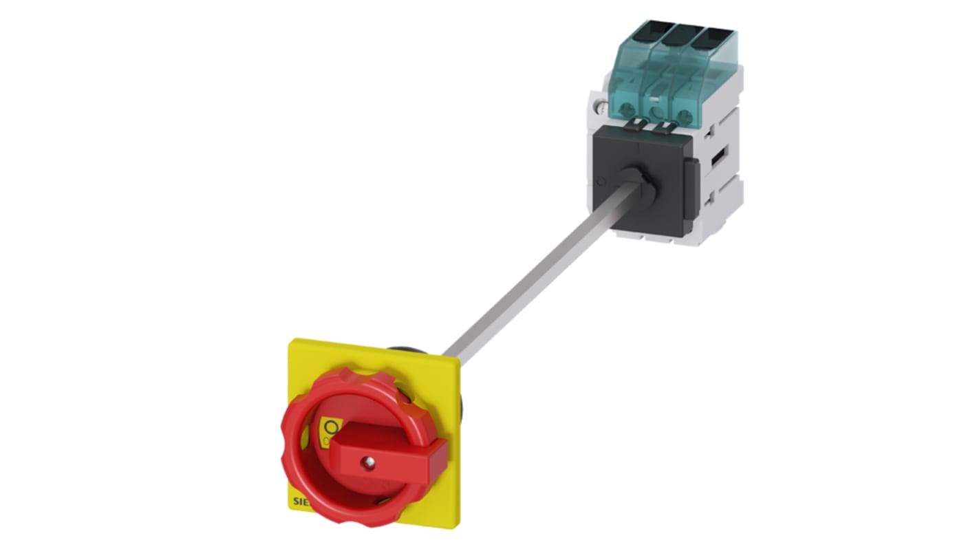 Interruttore di isolamento Siemens 3LD3448-1TK53, 3 poli, 63A, montaggio su guida DIN, grado di protezione IP65.