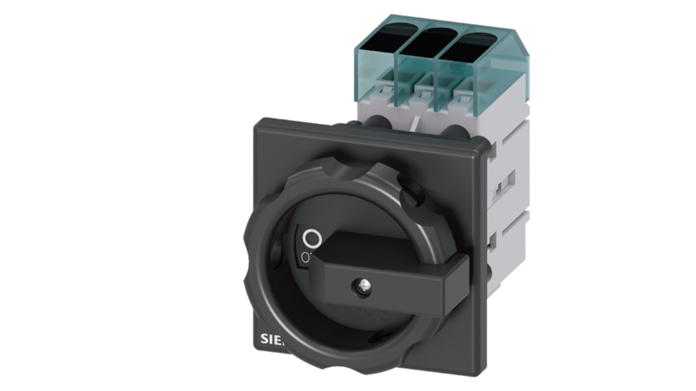 Interruttore di isolamento Siemens 3LD3454-0TK51, 3 poli, 63A, montaggio su guida DIN, grado di protezione IP65.
