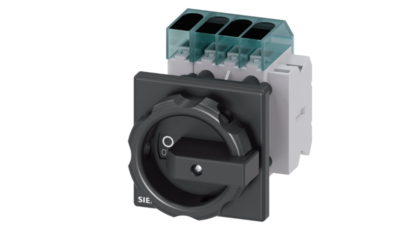 Interruttore di isolamento Siemens 3LD3454-1TL51, 3 poli, 63A, montaggio su guida DIN, grado di protezione IP65.