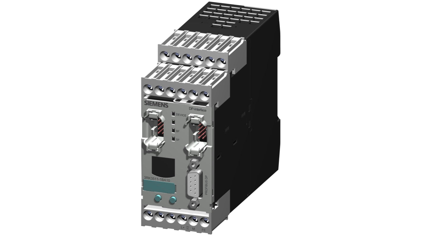 Modulo di interfaccia Siemens 3RK3511-1BA10 SIRIUS, compatibile con sistema 3RK3, larghezza 45 mm, interfaccia PROFIBUS DP.