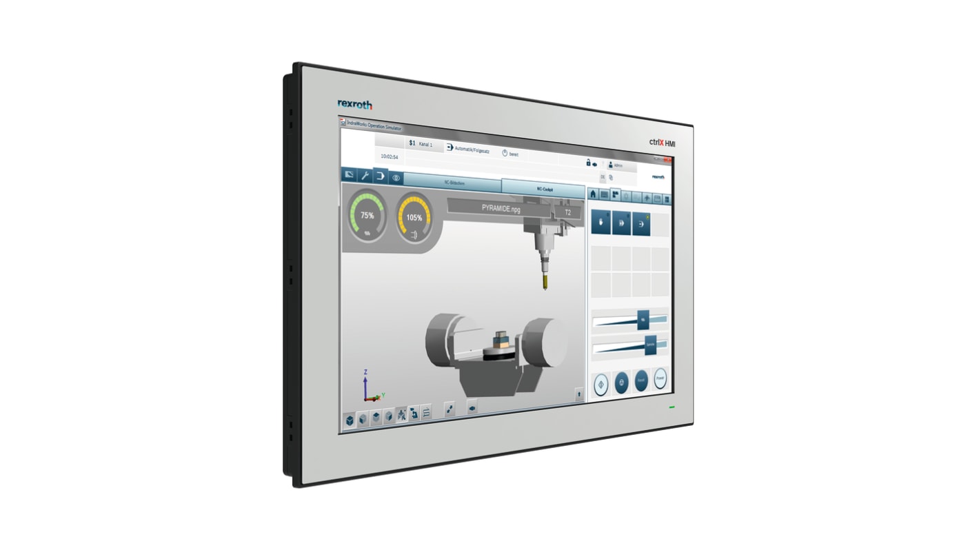 Panel PC Bosch Rexroth R911403615, ctrlX HMI 21,5", risoluzione 1920x1080, CPU Intel Core i3, design versatile.