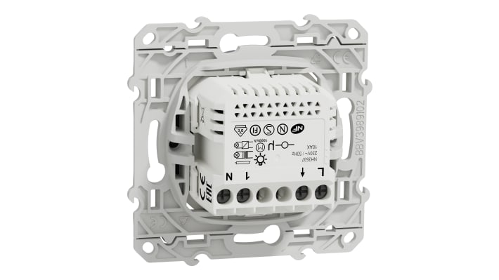 Interruttore a pulsante Schneider Electric S540530W, IP21, 230 V, 10 A, colore antracite, con LED programmabile.