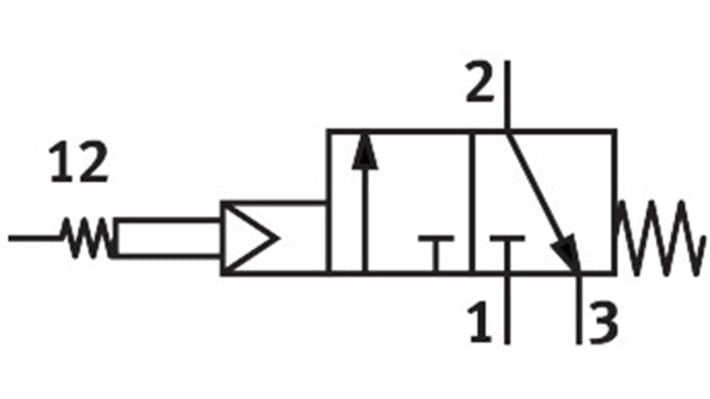 Valvola meccanica Festo FVSO-3-1/8, 3/2 Open, solenoide singolo, G 1/8, alluminio anodizzato, max 8 bar, -10 a 60 °C.