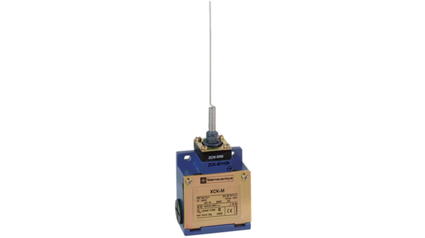 Interruttore di fine corsa Telemecanique Sensors XCKM106, configurazione NO/NC, grado di protezione IP66, dimensioni 64mm x 63mm x 30mm.