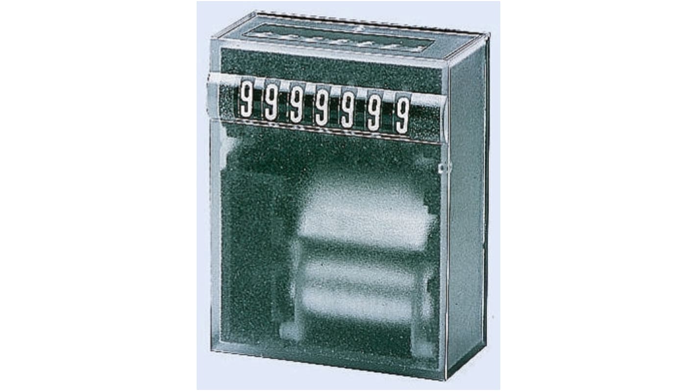 Contatore totale Kübler 1.130.900.033, 7 cifre, 25Hz, 24 V c.c., montaggio su PCB, altezza cifra 4 mm, resistente a urti e vibrazioni.