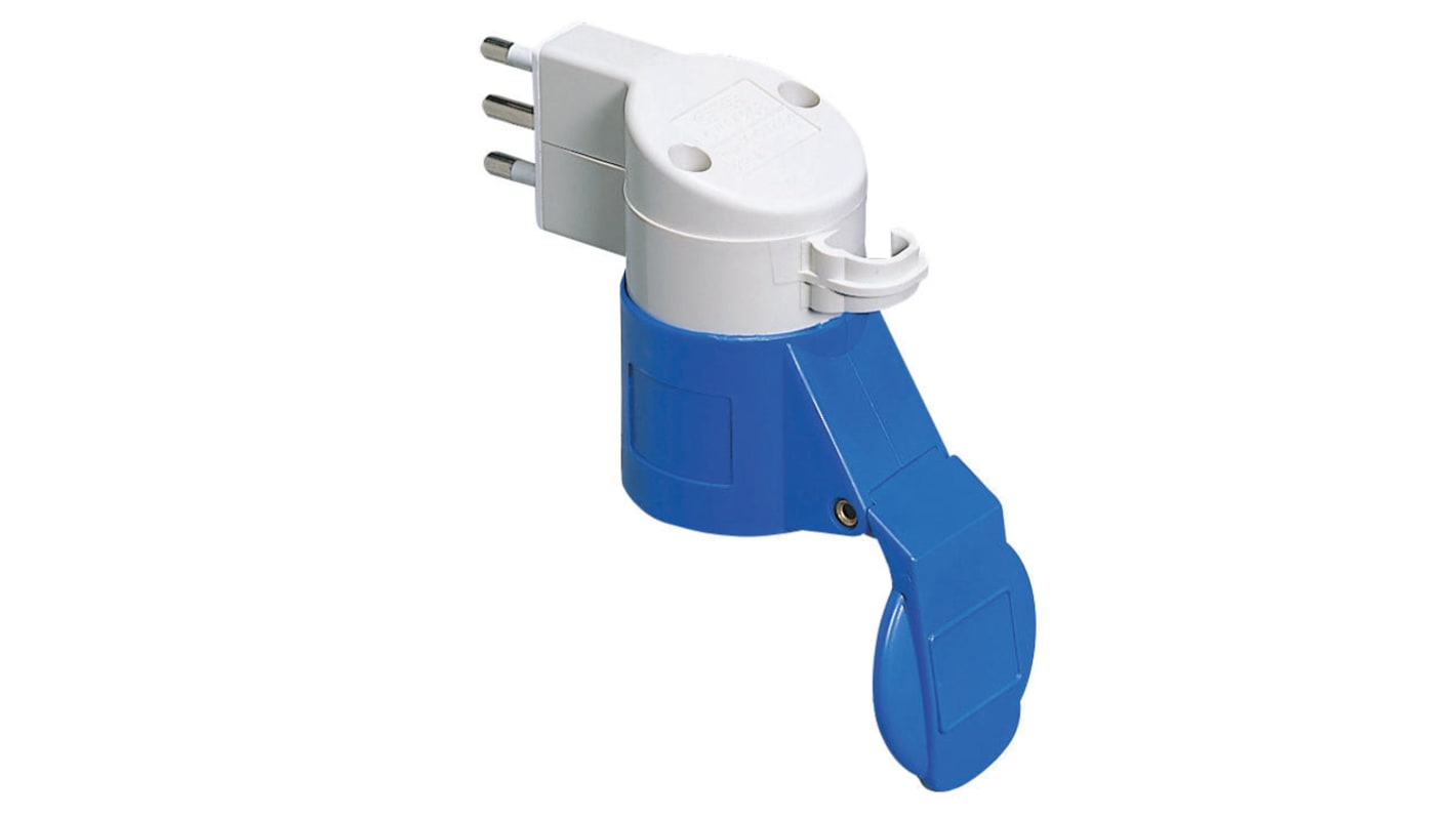 Gewiss GW64208: Prese e spine industriali Serie 60//64 IEC 309, 16A - Adattatori mobili inclusi per uso industriale e terziario.