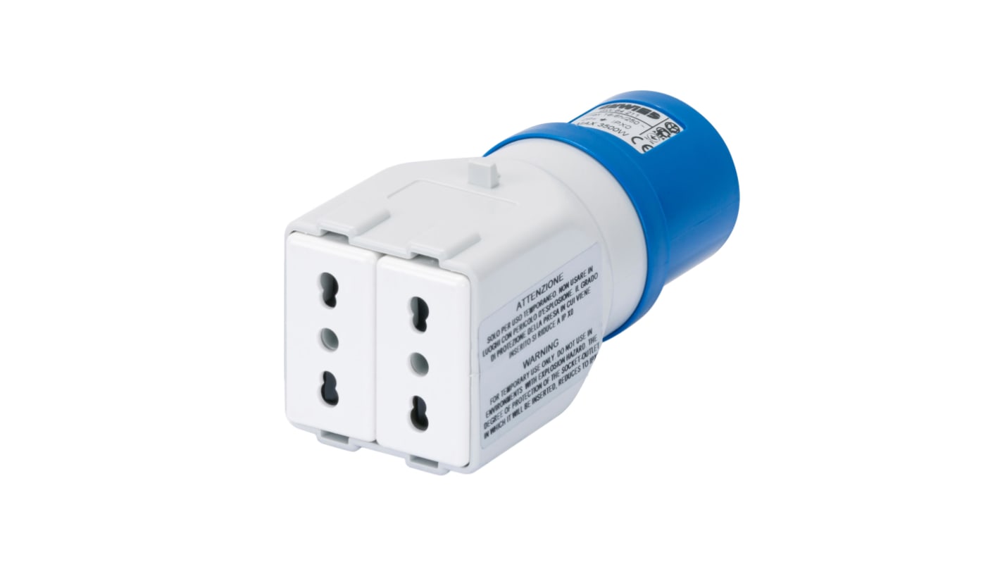Presa e Spina Industriale Gewiss GW64211 IEC 309, 16A - Adattatore Connettore di Alimentazione per installazioni mobili e temporanee.