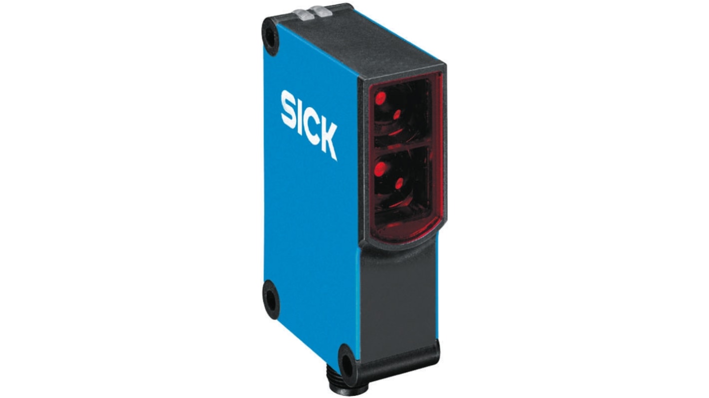 Sensore fotoelettrico rettangolare Sick WTB27-3R2641, rilevamento 30 mm a 1,1 m, montaggio a pannello, IP65, alimentazione universale.