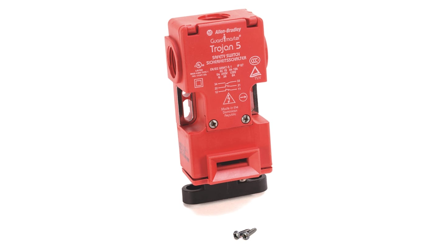 Interruttore di interblocco di sicurezza a chiave Allen Bradley Guardmaster 440K-T11205, 2NC/1NA, IP67, 240V, dimensioni 32mm x 95mm x 52mm.