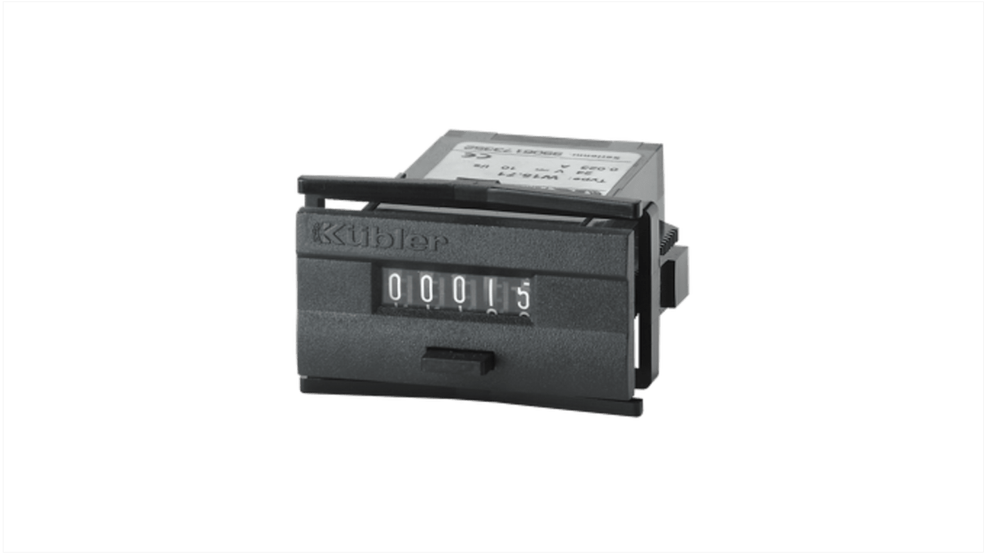 Contatore impulsi Kübler 1.150.510.013.550, 5 cifre, montaggio a pannello, alimentazione 24 V, max 10 Hz, -10 a +50 °C.