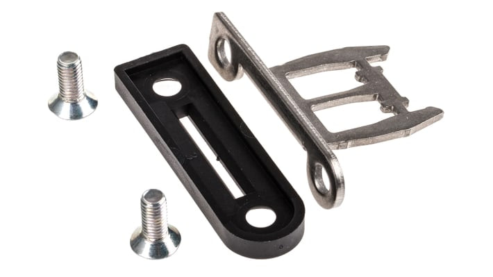 Attuatore Schmersal AZM 161-B1 in acciaio inox, con manico in plastica, per circuiti di interblocco a solenoide.