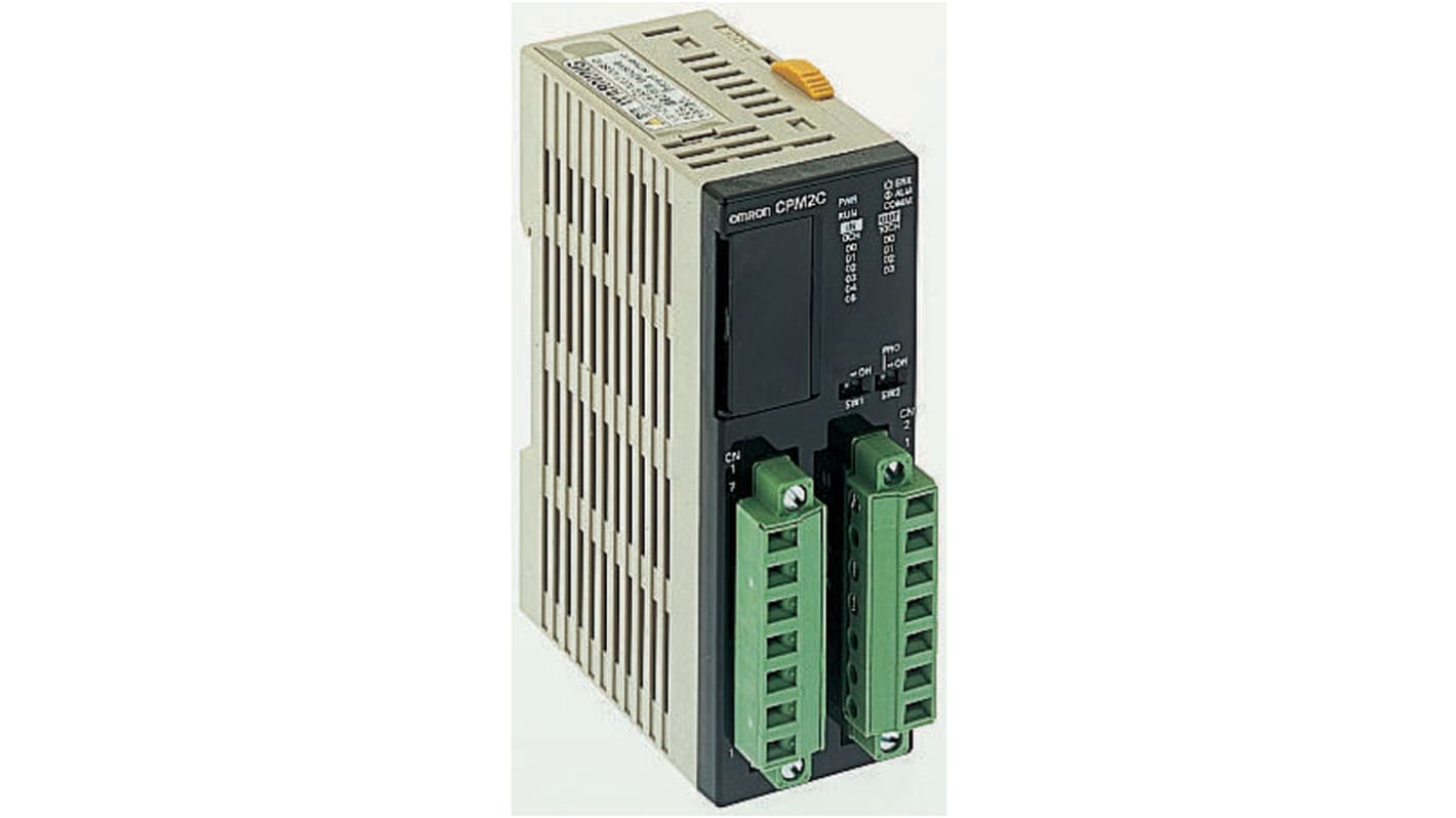 Omron CPM2C10C1DRD, micro PLC ultra sottile 33 mm, 6 ingressi DC, 4 uscite relè, montaggio su guida DIN.