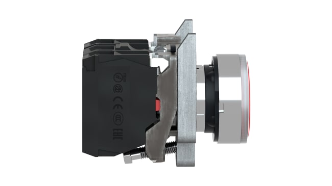 Pulsante SPDT luminoso rosso Schneider Electric, montaggio a pannello, IP66/IP67/IP69K, diametro foratura 22 mm, codice XB4BW3465.