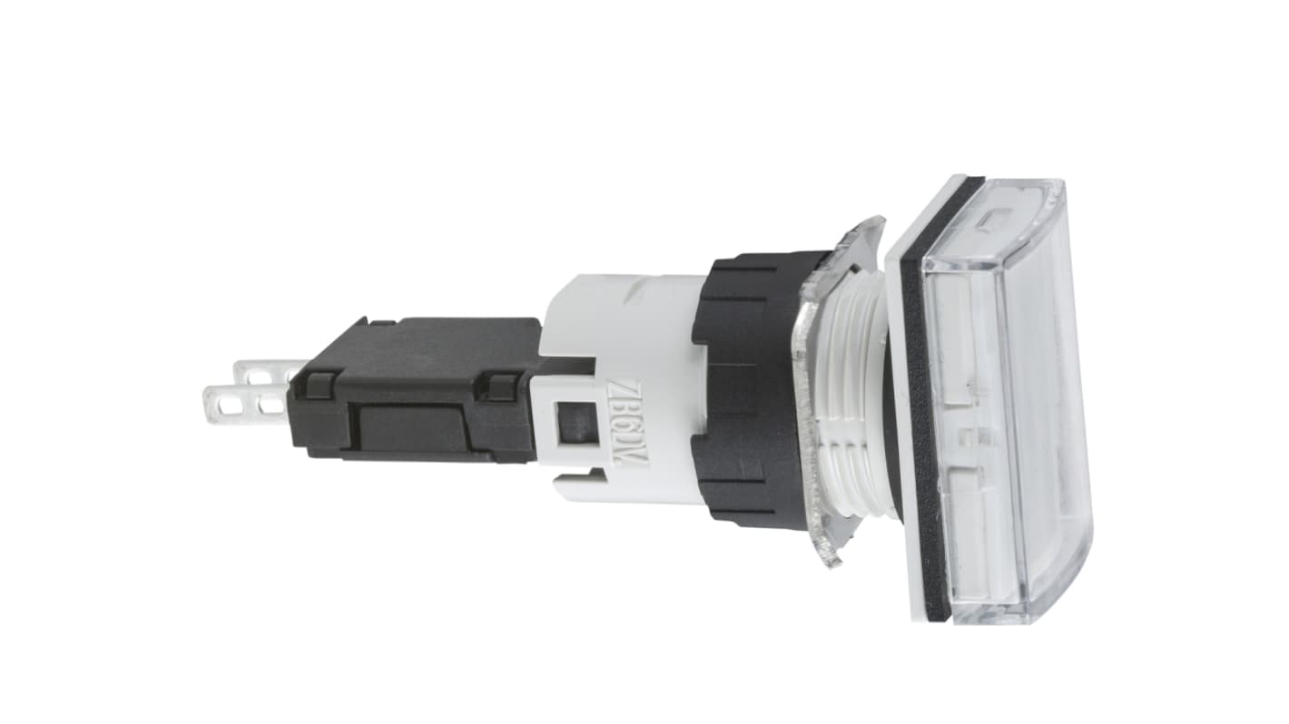Luce pilota LED Schneider Electric XB6DV1BB, montaggio a pannello, diametro foro 16 mm, grado di protezione IP65, tensione 12-24 V.