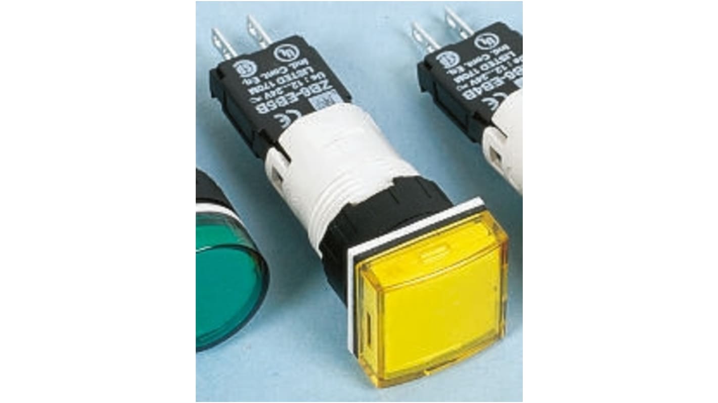 Luce pilota LED gialla Schneider Electric XB6CV5BB, montaggio a pannello, diametro foro 16 mm, grado di protezione IP65.