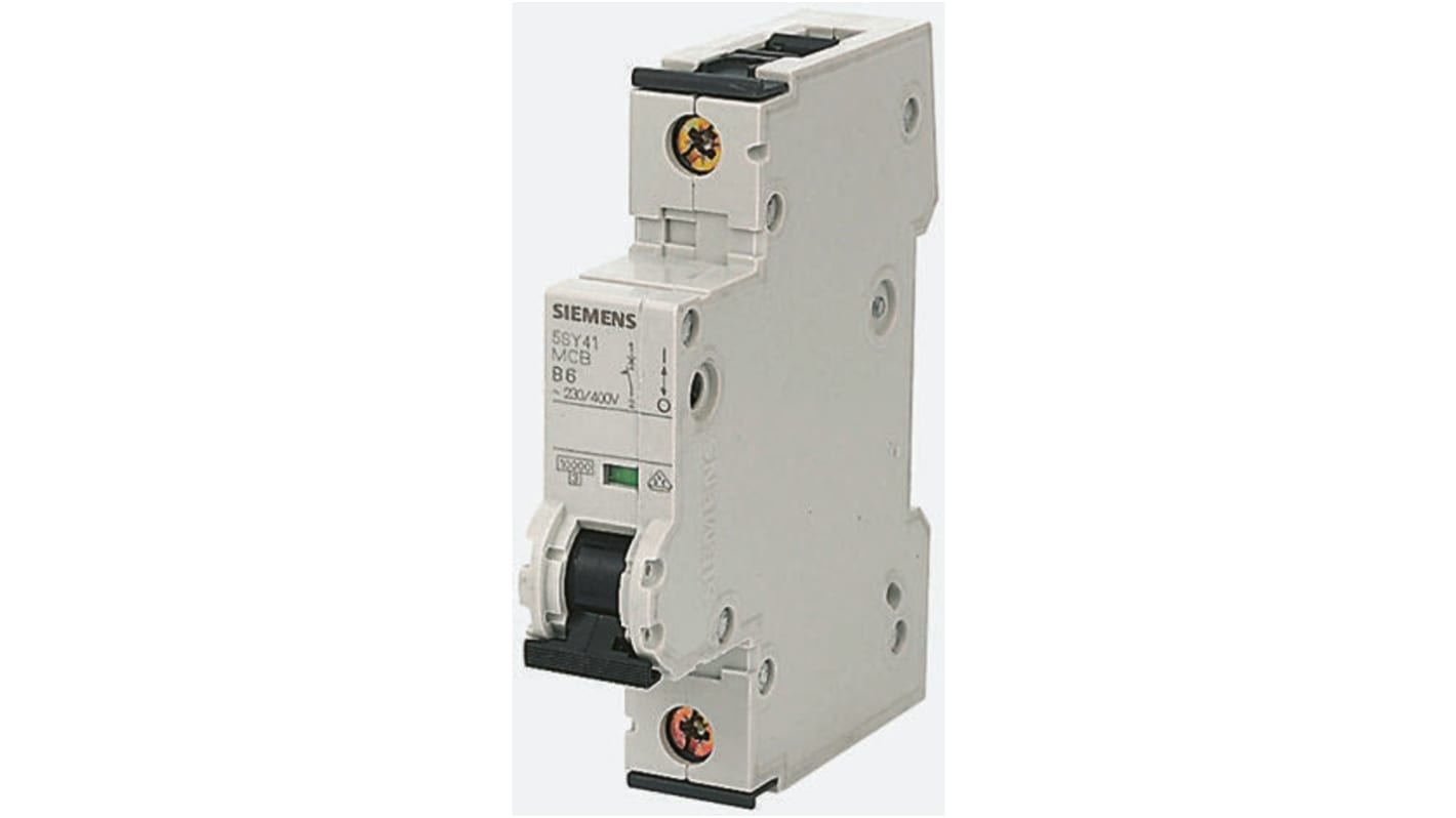 Interruttore magnetotermico Siemens 1P 20A 10 kA, Tipo C - Codice 5SY4120-7. Standard EN 60898, DIN VDE 0641, IEC 60898. Ideale per protezione elettrica.