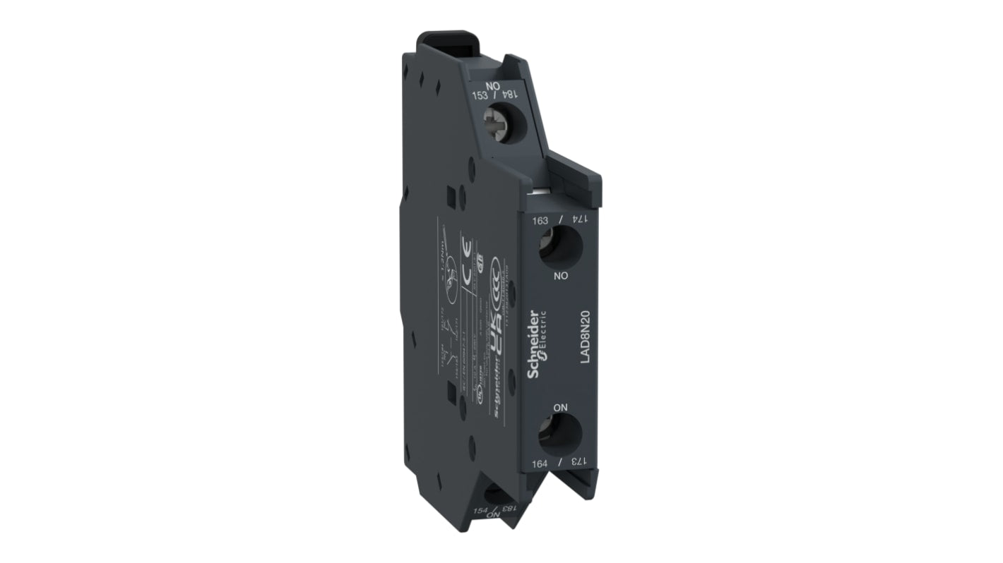 Contatto ausiliario Schneider Electric LAD8N20 per circuiti di controllo. Serie LADN TeSys D, affidabile e compatibile con TeSys D.
