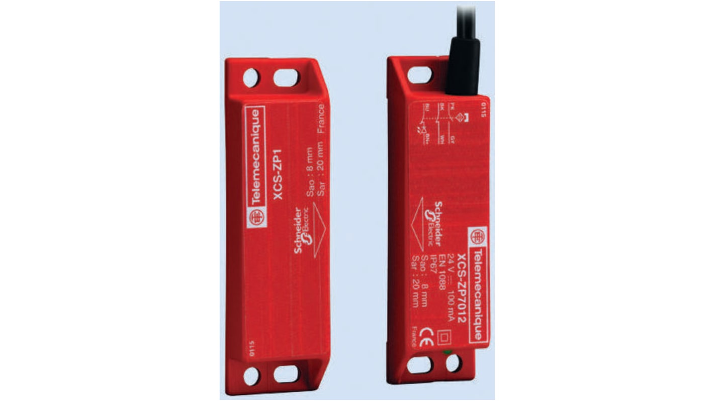 Interruttore di sicurezza magnetico codificato Telemecanique Sensors XCSDMP701L01M12, 24V cc. Ideale per monitorare porte e coperture in ambienti industriali. IP67, categoria 4.