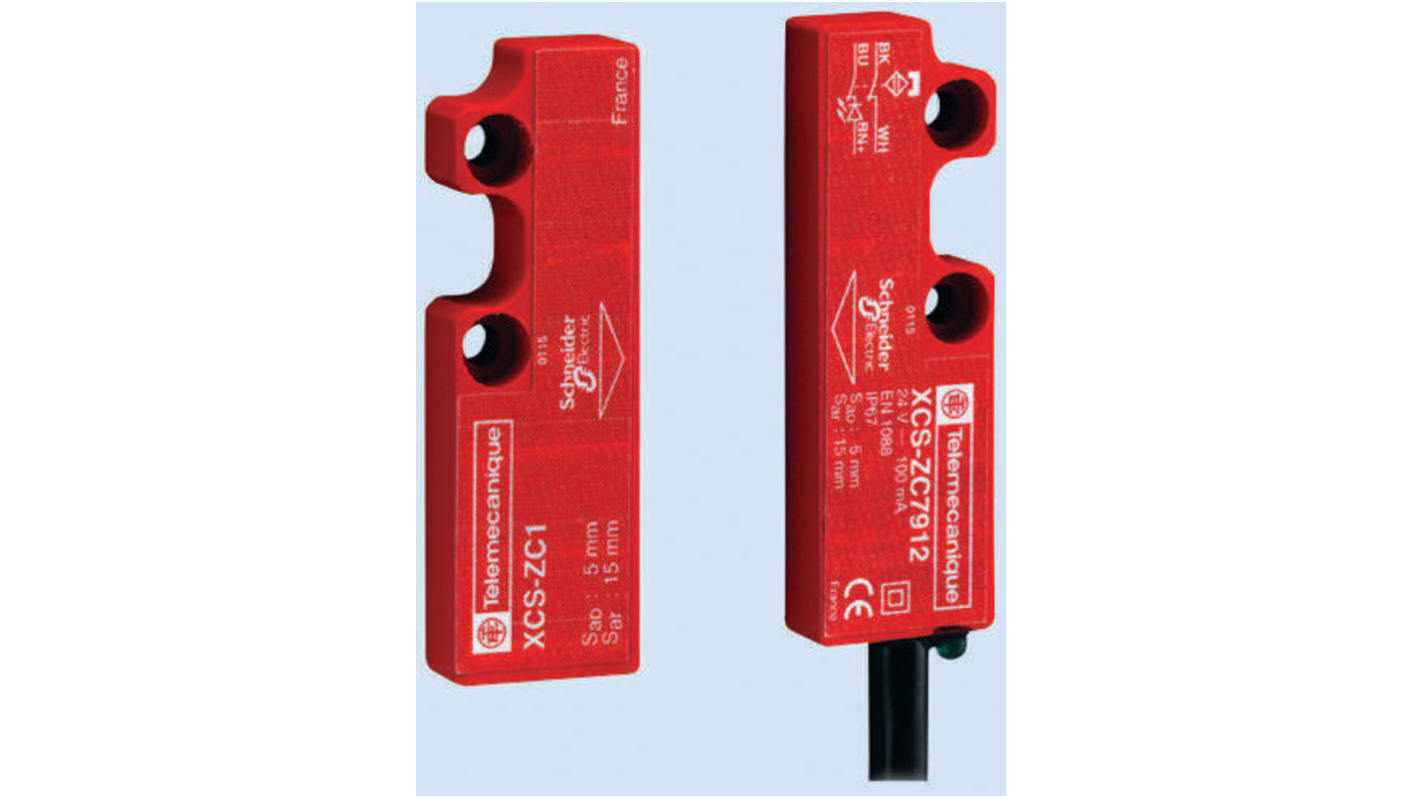 Interruttore di sicurezza Telemecanique Sensors XCSDMC791L01M8, magnetico codificato, 24V cc, IP67, dimensioni 51x34x7 mm.